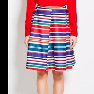 Pink Tartan 8 Skirt Full Stripe Full Pleat 2 Pocket Cotton Excellent Condition